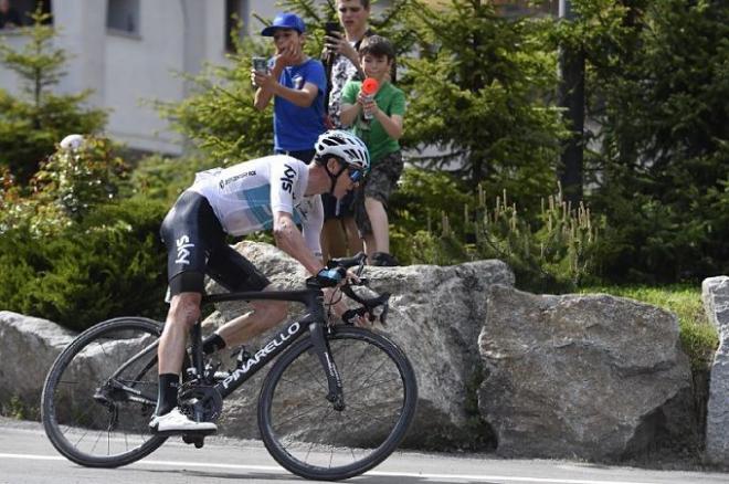 Froome, durante la etapa del Giro.