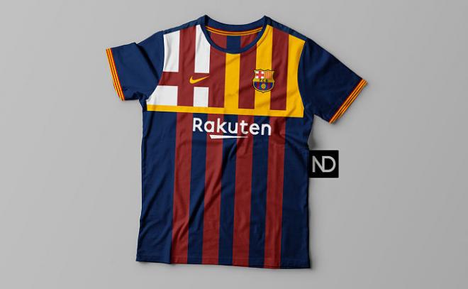 Diseño innovador de la camiseta del Barcelona.