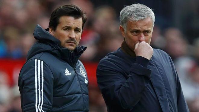 Rui Faria y Mourinho, en Old Trafford.