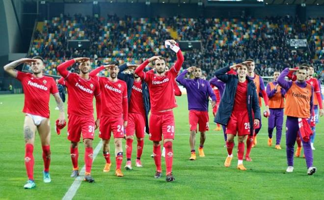 Los jugadores de la Fiorentina celebran su triunfo.