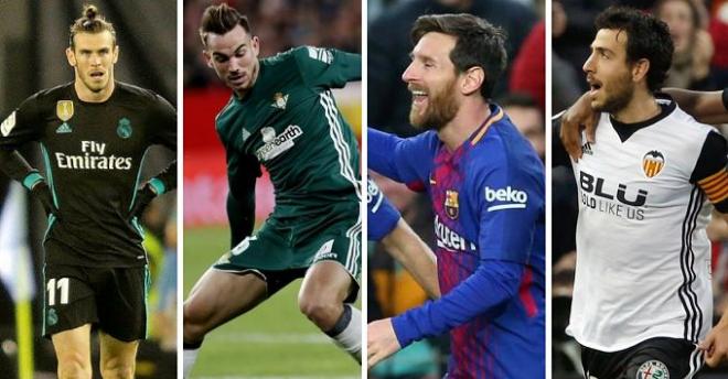 Bale, Fabián, Messi y Parejo.