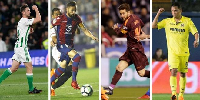 Fabián, Morales, Messi y Bacca.
