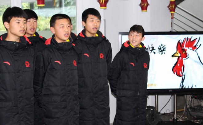 Los integrantes de la academia del Guangzhou celebran el año nuevo chino (Foto: Crónica del norte).
