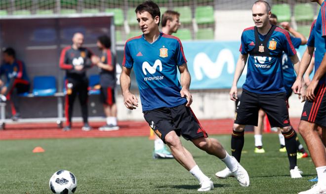 Oyarzabal, durante la concentración (Foto: SeFútbol).