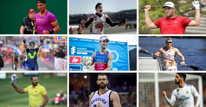 Las principales estrellas del deporte español en 2017.