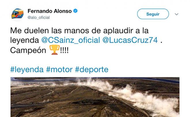 Tuit de Fernando Alonso.
