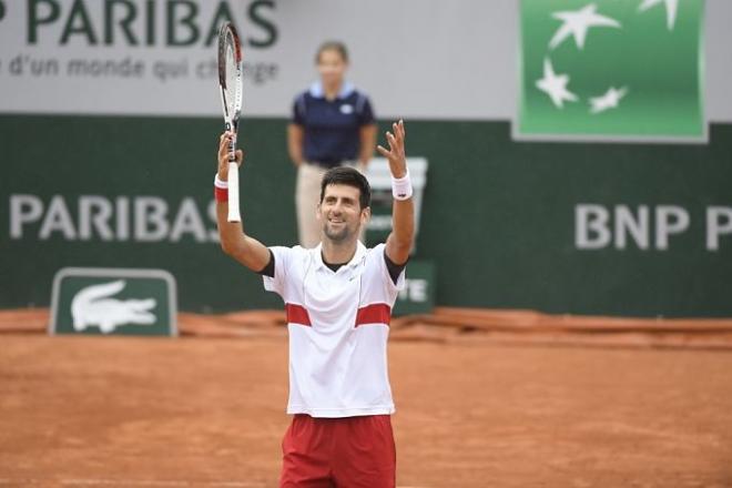 Djokovic durante su encuentro en Roland Garros.