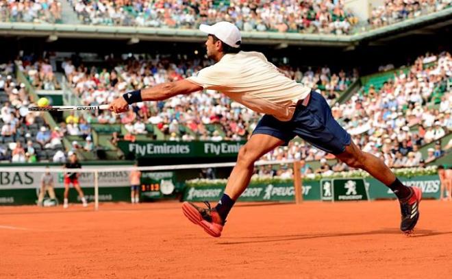 Verdasco, durante un lance del partido ante Djokovic.