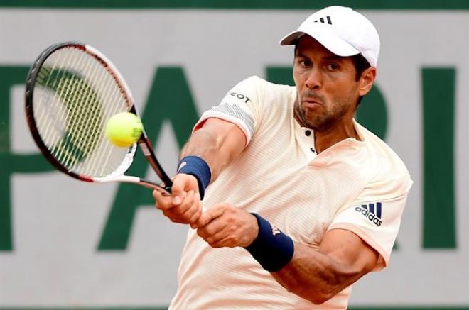 Verdasco, durante un lance del partido ante Dimitrov.