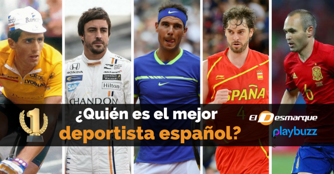 Induráin, Alonso, Nadal, Gasol e Iniesta.
