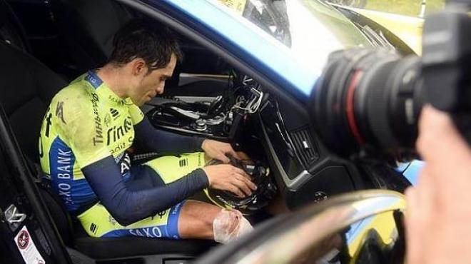 Contador abandonó el Tour tras una caída.