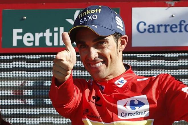 Contador lidera la Vuelta tras la contrarreloj.