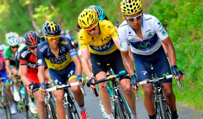 Quintana, Froome y Contador, en el Tour de 2013.