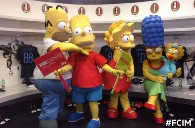 La familia Simpsons, en el vestuario del Inter.
