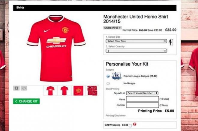 La web del Manchester United tuvo un gran error.