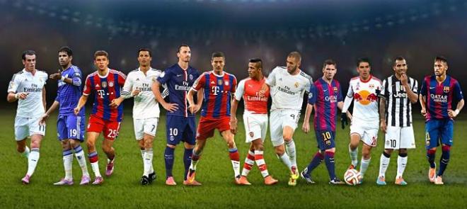 Los delanteros nominados al once de la UEFA.