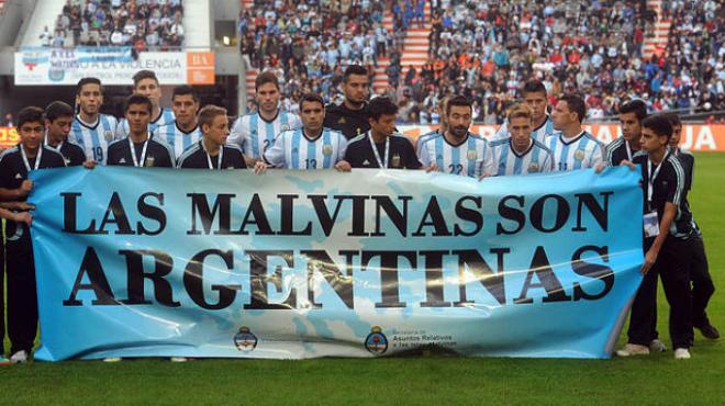 Esta fue la pancarta de Argentina.
