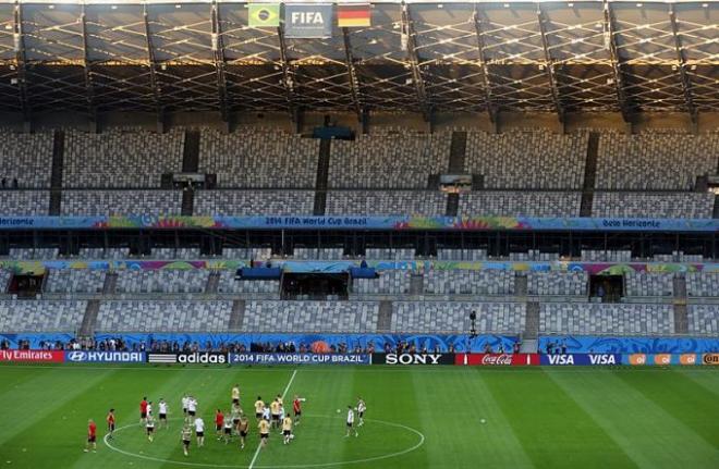 Alemania, en el entrenamiento previo a la semifinal.