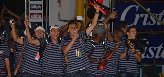 Keylor Navas, durante la fiesta tras el Mundial.