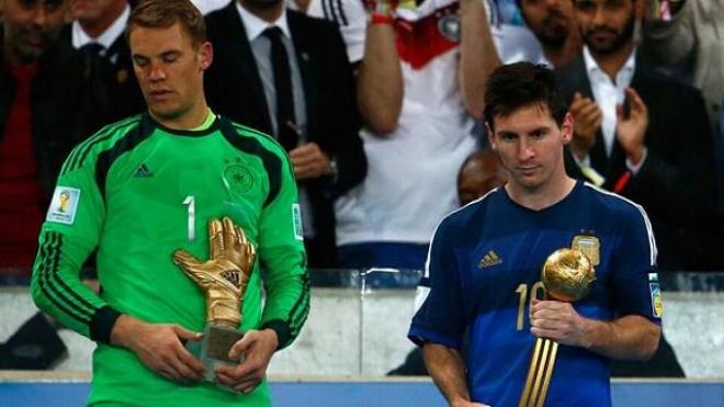 Neuer y Messi, guante de Oro y Balón de Oro.