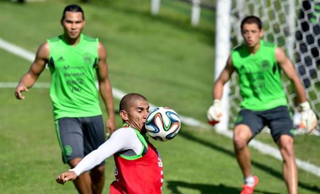 Los jugadores de México, en un entrenamiento.