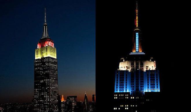 El Empire State brilla con los colores de los finalistas.