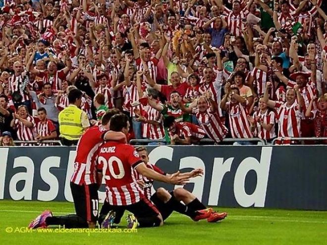 Aduriz marcó el primer gol del Athletic.