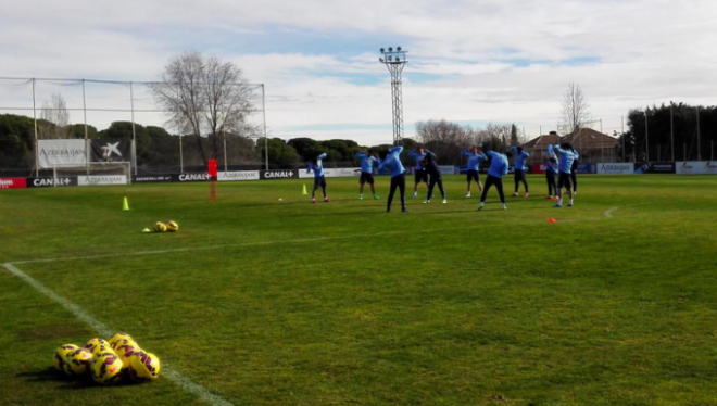 El entrenamiento del Atlético este lunes (FOTO: Atlético de Madrid).