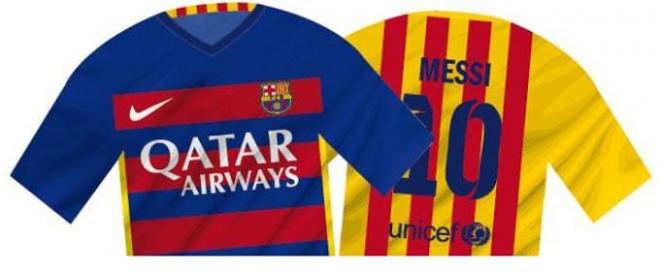 Así serán las camisetas del Barcelona 2015-16.