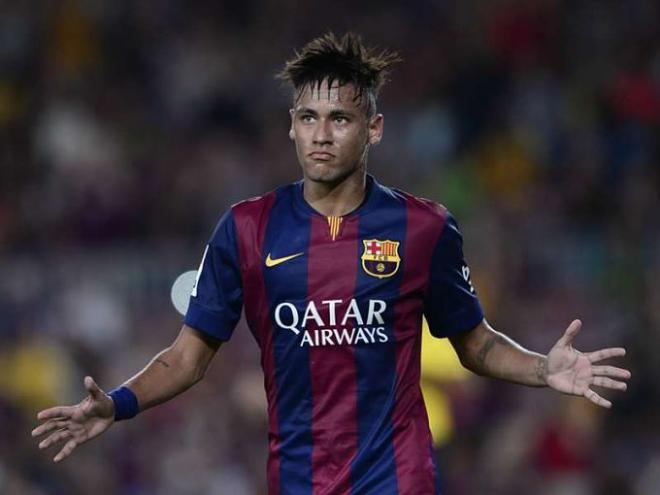 Neymar durante el partido en El Madrigal.