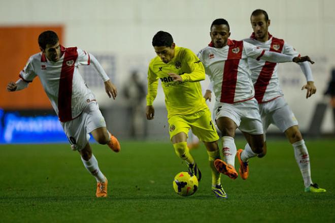 Villarreal y Rayo en el partido de la primera vuelta.