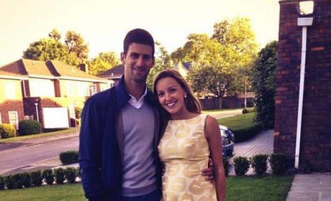 Djokovic y su ya esposa, Jelena.