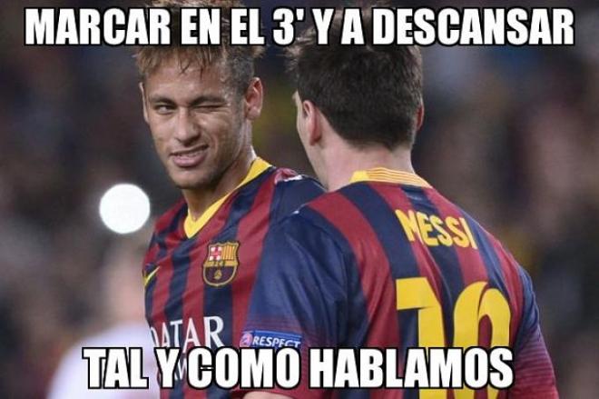 Complicidad entre Messi y Neymar.
