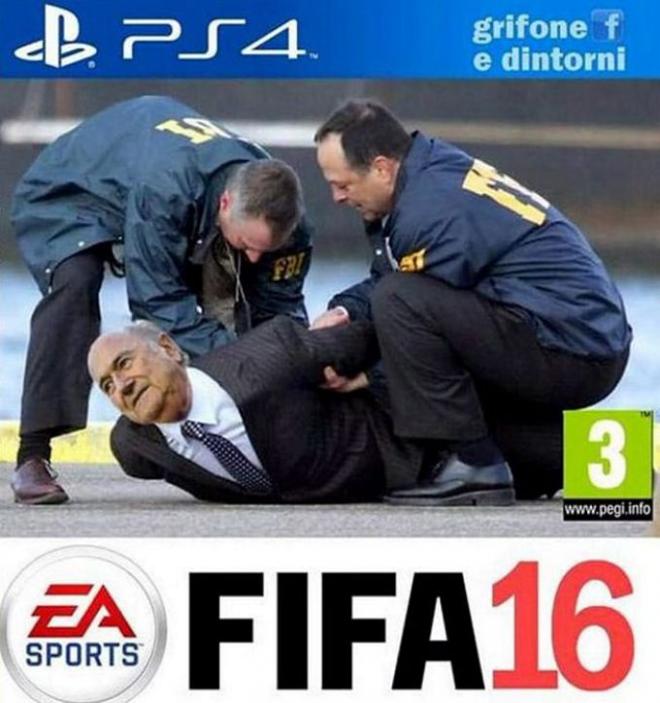Blatter, arrestado por la seguridad del estadio.
