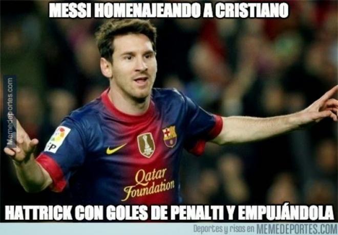 Messi marcó otro hat-trick.