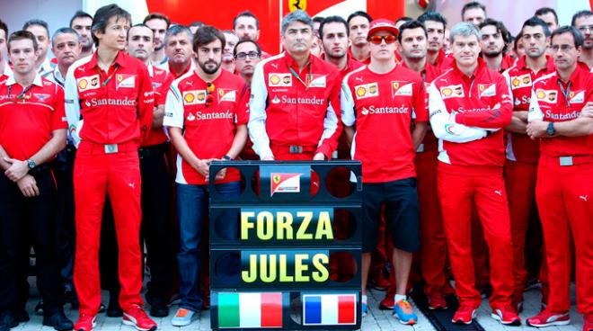 Alonso y Ferrari, apoyando a Bianchi.