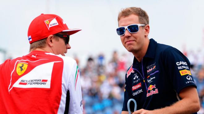 Raikkonen y Vettel, charlando antes de un Gran Premio