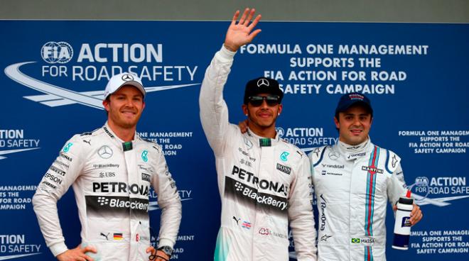 Rosberg, Hamilton y Massa, en Australia