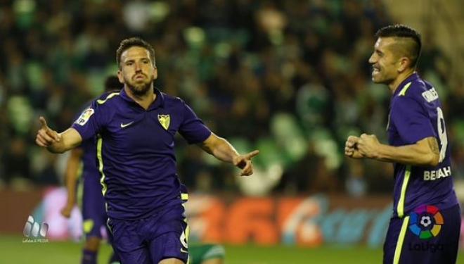 Camacho celebra el gol conseguido frente al Betis.