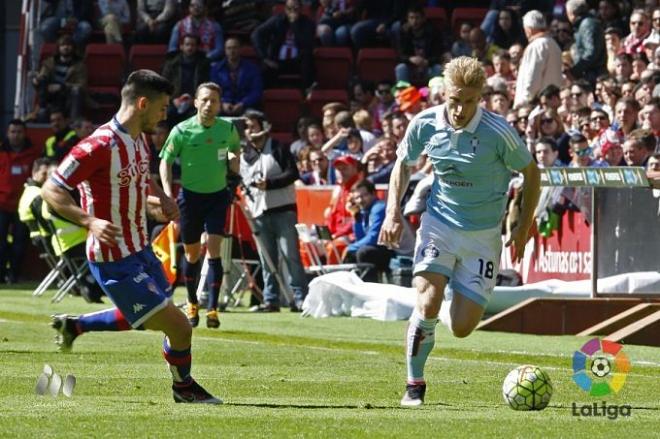 Imagen del choque entre el Sporting y el Celta.