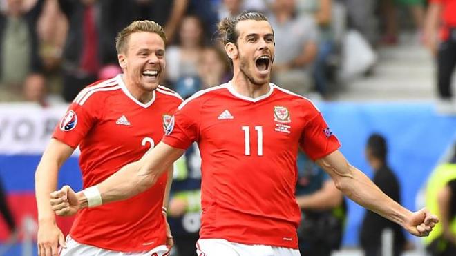 Gareth Bale celebra el 1-0 de su equipo.