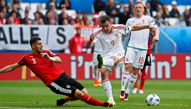 Imagen del partido entre Austria y Hungría.