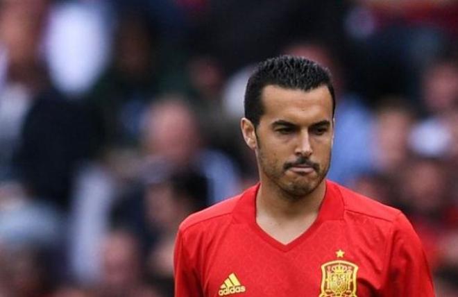 Imagen de Pedro durante uno de sus partidos con la selección.