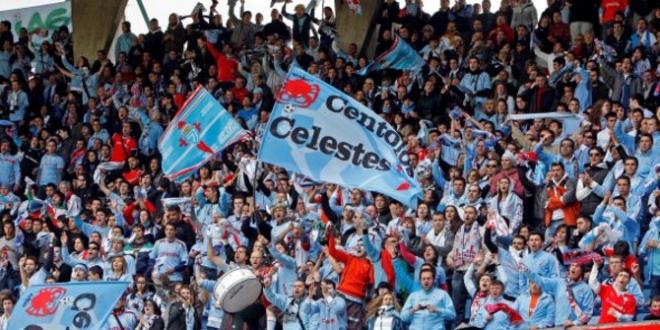 La afición celtiña anima a su equipo.