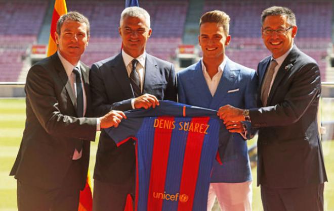 Denis Suárez, presentado como nuevo futbolista del FC Barcelona.
