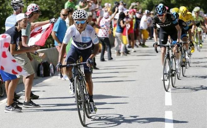 Nairo Quintana, junto a Froome, en el último Tour.