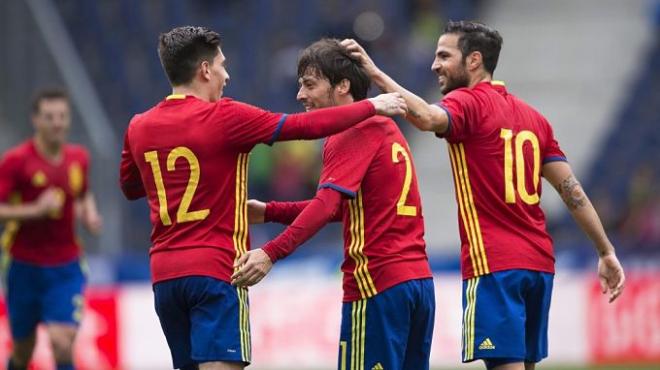 Silva celebra su gol ante Corea.