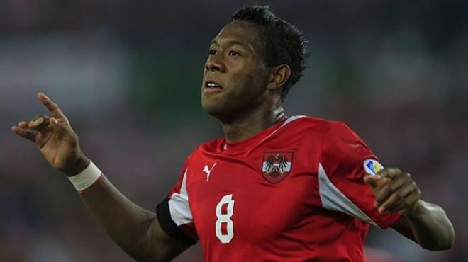 David Alaba, durante un partido con Austria