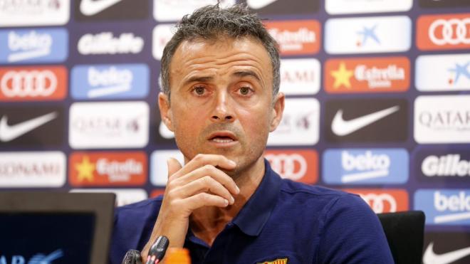 Luis Enrique durante una rueda de prensa.