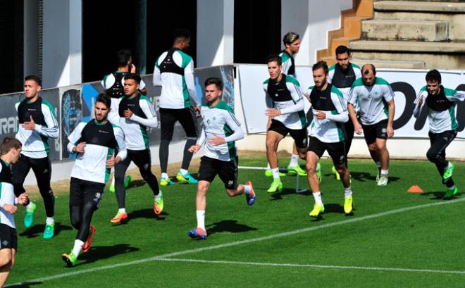 Entrenamiento del Real Betis de este pasado jueves.